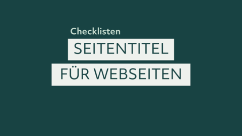 Dunkelgrüner Hintergrund mit weißen Kästen. Über und auf den Kästen der Videotitel.